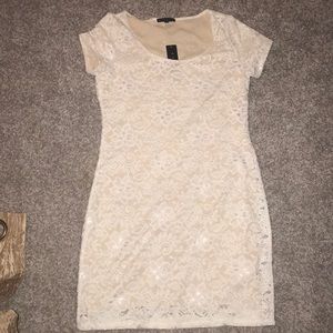 White floral lace dress